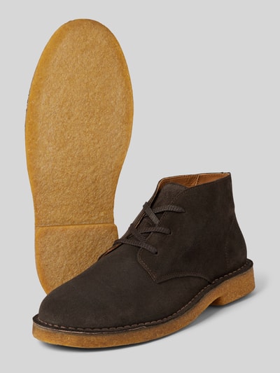 Peek & Cloppenburg SELECTED HOMMELederschnürschuhe Mit Ziernähten Modell 'RIGA' In Mittelbraun