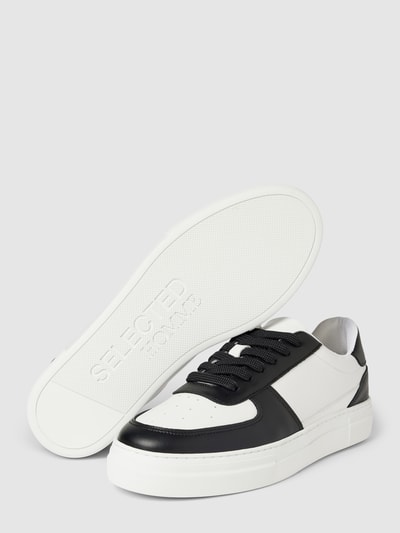 Peek & Cloppenburg SELECTED HOMMELedersneaker Im Unifarbenen Design Modell 'HARALD' In Black