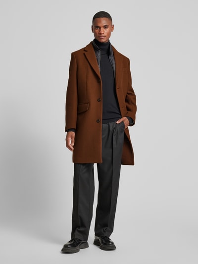 Peek & Cloppenburg SELECTED HOMMEMantel mit Reverskragen in cognac