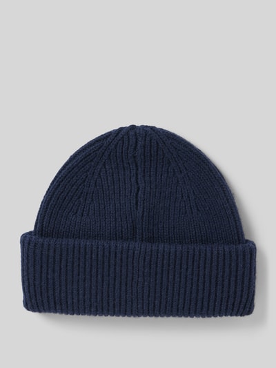 Peek & Cloppenburg SELECTED HOMMEMütze aus Wolle mit Strukturmuster Modell 'MASON' in dunkelblau