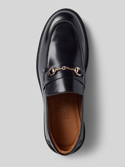 Peek & Cloppenburg SELECTED HOMMEPenny-Loafer Aus Leder Mit Applikation Modell 'HORSEBIT' In Black