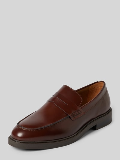 Peek & Cloppenburg SELECTED HOMMEPenny-Loafer aus Leder Modell 'BLAKE' in cognac