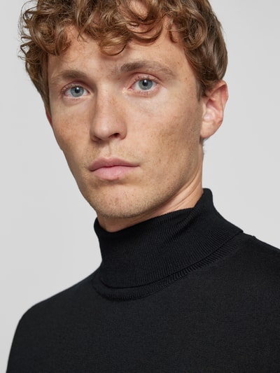 Peek & Cloppenburg SELECTED HOMMERollkragenpullover Aus Wolle Modell 'TRAY' In Black