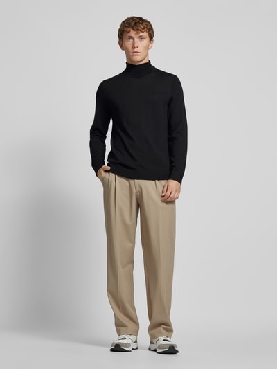 Peek & Cloppenburg SELECTED HOMMERollkragenpullover Aus Wolle Modell 'TRAY' In Black