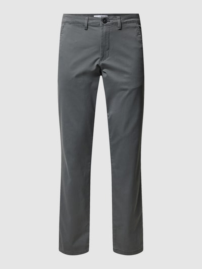 Peek & Cloppenburg SELECTED HOMMESlim Fit Chino In Unifarbenem Design Modell 'NEW Miles' In Dunkelgrau