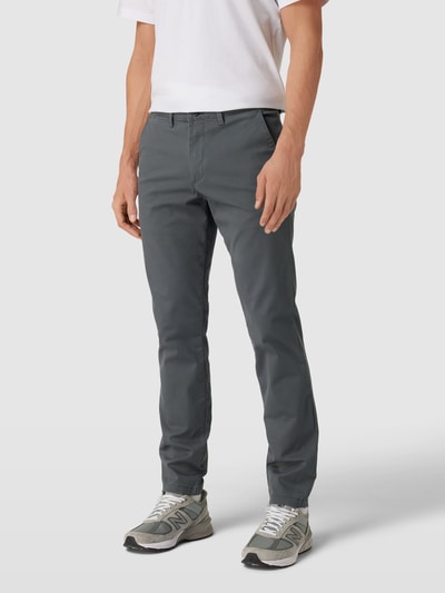 Peek & Cloppenburg SELECTED HOMMESlim Fit Chino In Unifarbenem Design Modell 'NEW Miles' In Dunkelgrau