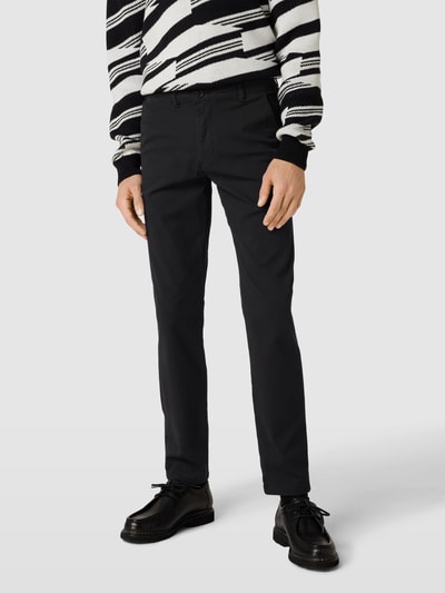 Peek & Cloppenburg SELECTED HOMMESlim Fit Chino In Unifarbenem Design Modell 'NEW Miles' In Black