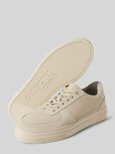 Peek & Cloppenburg SELECTED HOMMESneaker Aus Leder Mit Schnürverschluss Modell 'HARALD' In Beige