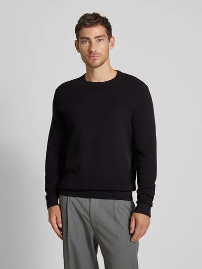 Peek & Cloppenburg SELECTED HOMMEStrickpullover Mit Gerippten Abschlüssen Modell 'ROSS' In Black