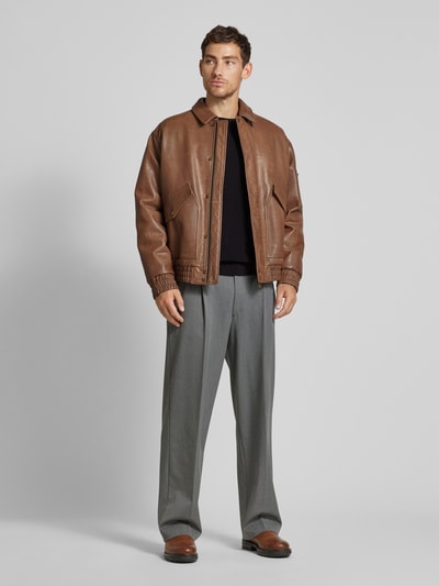 Peek & Cloppenburg SELECTED HOMMEStrickpullover mit gerippten Abschlüssen Modell 'ROSS' in black