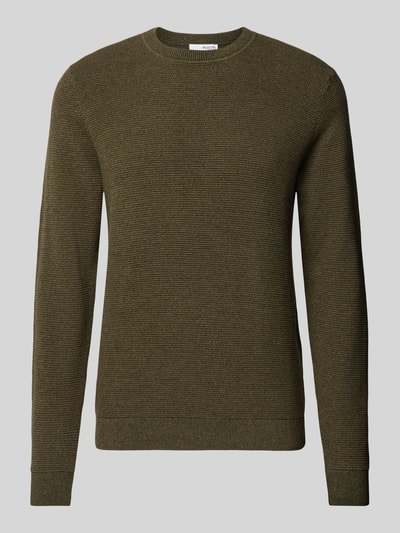 Peek & Cloppenburg SELECTED HOMMEStrickpullover Mit Gerippten Abschlüssen Modell 'ROSS' In Dunkelgruen