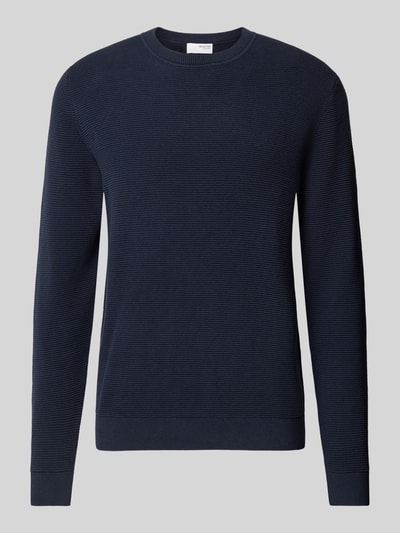 Peek & Cloppenburg SELECTED HOMMEStrickpullover Mit Gerippten Abschlüssen Modell 'ROSS' In Dunkelblau