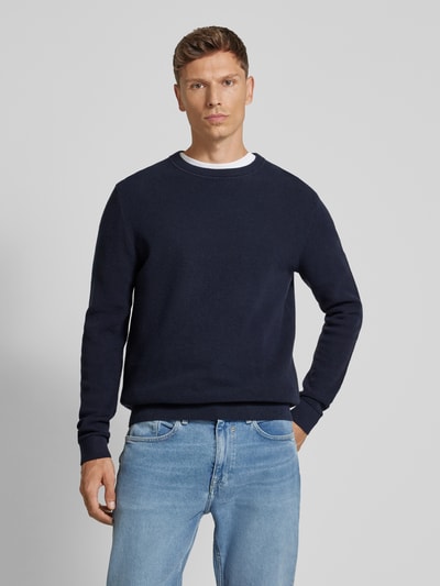 Peek & Cloppenburg SELECTED HOMMEStrickpullover Mit Gerippten Abschlüssen Modell 'ROSS' In Dunkelblau