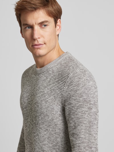 Peek & Cloppenburg SELECTED HOMMEStrickpullover Mit Rundhalsausschnitt Modell 'NEWVINCEBUBBL' In Sand