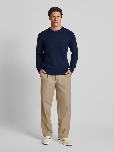 Peek & Cloppenburg SELECTED HOMMEStrickpullover mit Rundhalsausschnitt Modell 'CODY' in dunkelblau