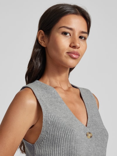 Peek & Cloppenburg SoyaconceptStrickweste Mit V-Ausschnitt Modell 'Ilia' In Mittelgrau Melange