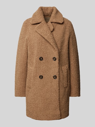 Peek & Cloppenburg SoyaconceptTeddyfell-Mantel mit Umlegekragen Modell 'Mukite' in camel