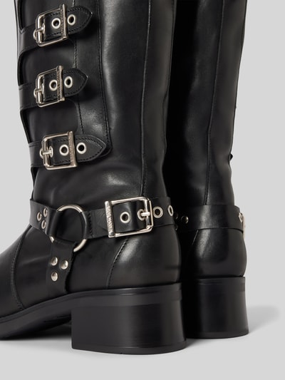 Peek & Cloppenburg Steve MaddenLederstiefel Mit Dornschließen Modell 'BATTLE' In Black
