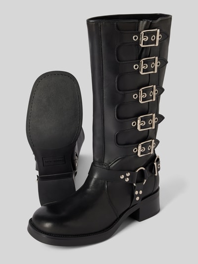 Peek & Cloppenburg Steve MaddenLederstiefel Mit Dornschließen Modell 'BATTLE' In Black