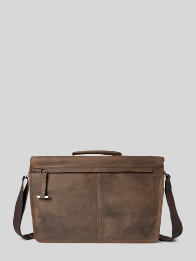 Peek & Cloppenburg StrellsonUmhängetasche Aus Leder Mit Label-Patch Modell 'Richmond' In Dunkelbraun