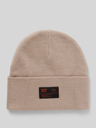 Peek & Cloppenburg SuperdryBeanie mit Label-Patch Modell 'WORKWEAR' in hellgrau
