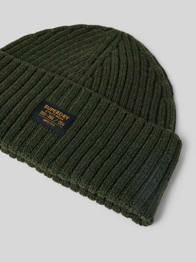 Peek & Cloppenburg SuperdryMütze Aus Woll-Mix Mit Logo-Patch Modell 'WORKWEAR' In Oliv