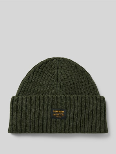 Peek & Cloppenburg SuperdryMütze aus Woll-Mix mit Logo-Patch Modell 'WORKWEAR' in oliv