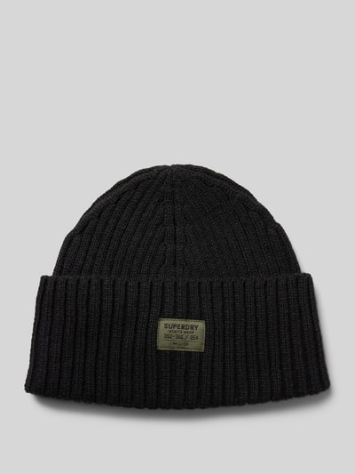 Peek & Cloppenburg SuperdryMütze aus Woll-Mix mit Logo-Patch Modell 'WORKWEAR' in black