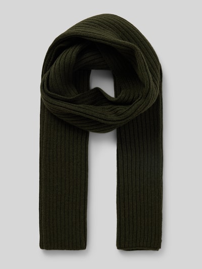 Peek & Cloppenburg SuperdrySchal aus Woll-Mix mit Label-Detail in oliv melange