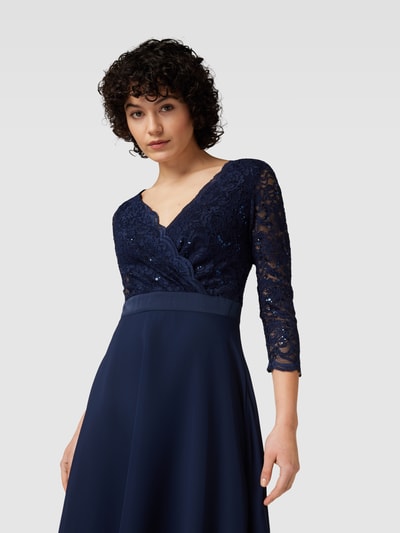 Peek & Cloppenburg SwingCocktailkleid Mit Spitzenbesatz In Marine