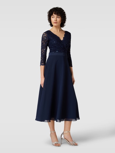 Peek & Cloppenburg SwingCocktailkleid mit Spitzenbesatz in marine