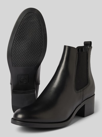 Peek & Cloppenburg TamarisAnkle Boots Aus Leder Mit Blockabsatz In Black