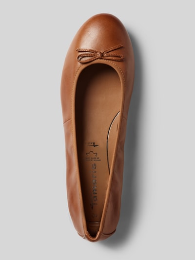 Peek & Cloppenburg TamarisBallerinas Aus Leder Mit Schleifen-Applikation In Cognac