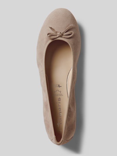Peek & Cloppenburg TamarisBallerinas Aus Leder Mit Schleifen-Applikation In Taupe