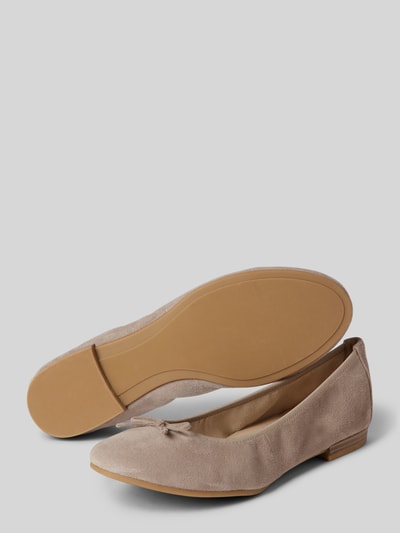 Peek & Cloppenburg TamarisBallerinas Aus Leder Mit Schleifen-Applikation In Taupe