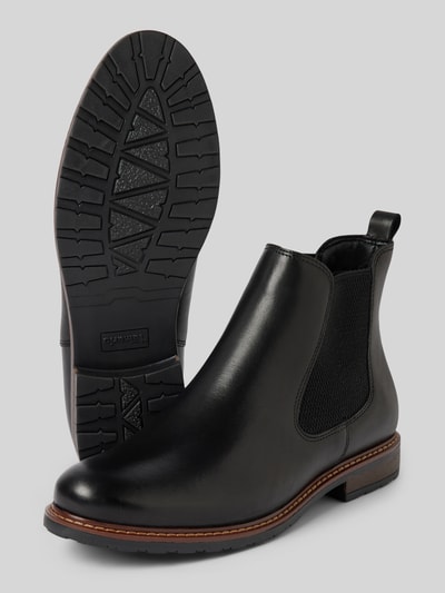 Peek & Cloppenburg TamarisChelsea Boots Aus Leder Mit Ziernaht In Black