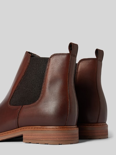 Peek & Cloppenburg TamarisChelsea Boots Aus Leder Mit Ziernaht In Dunkelbraun