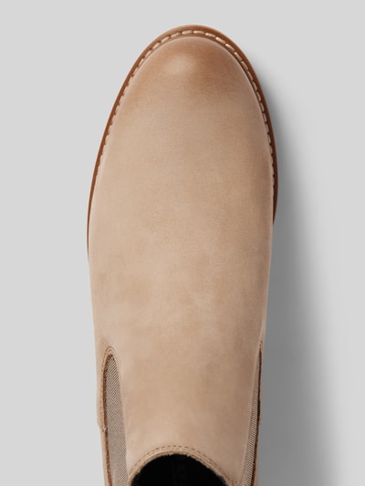 Peek & Cloppenburg TamarisChelsea Boots Aus Leder Mit Ziernaht In Taupe
