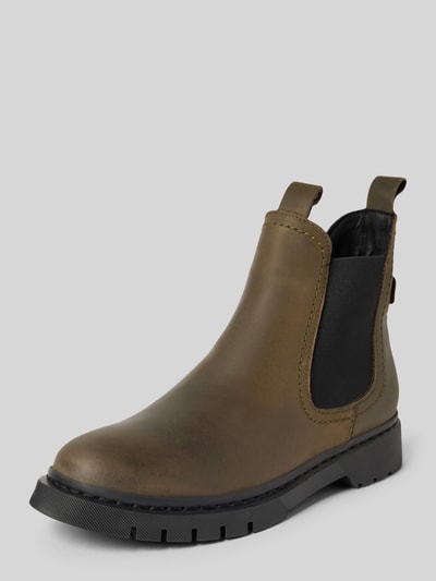 Peek & Cloppenburg TamarisChelsea Boots aus Leder mit Zugschlaufen in dunkelgruen