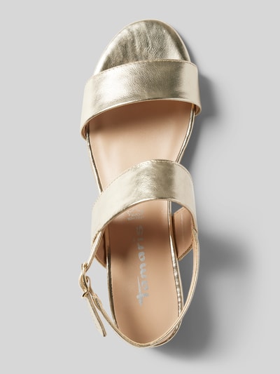 Peek & Cloppenburg TamarisLedersandalette Mit Blockabsatz In Gold