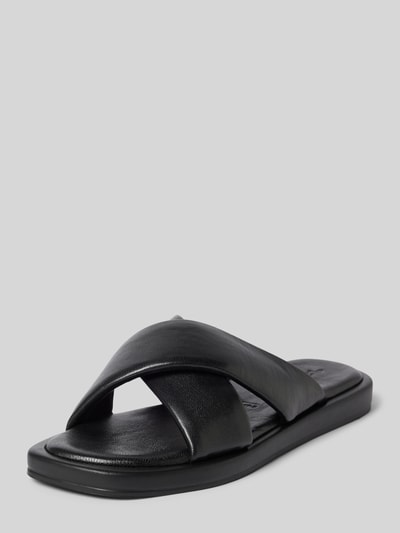 Peek & Cloppenburg TamarisLederslides mit gekreuzten Riemen in black