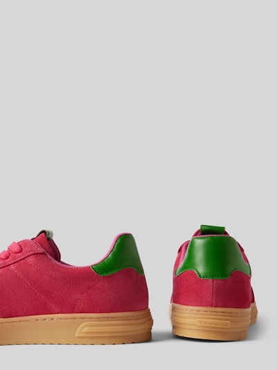 Peek & Cloppenburg TamarisLedersneaker Mit Label-Print In Fuchsia