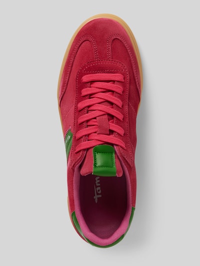 Peek & Cloppenburg TamarisLedersneaker Mit Label-Print In Fuchsia