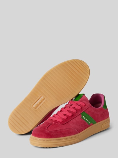 Peek & Cloppenburg TamarisLedersneaker Mit Label-Print In Fuchsia