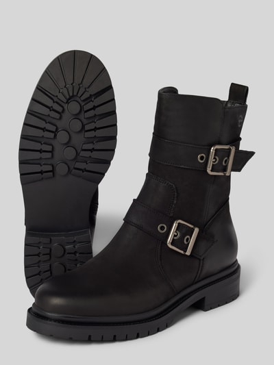 Peek & Cloppenburg TamarisLederstiefel Mit Dornschließen In Black