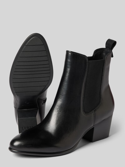 Peek & Cloppenburg TamarisLederstiefeletten Mit Elastischem Einsatz In Black