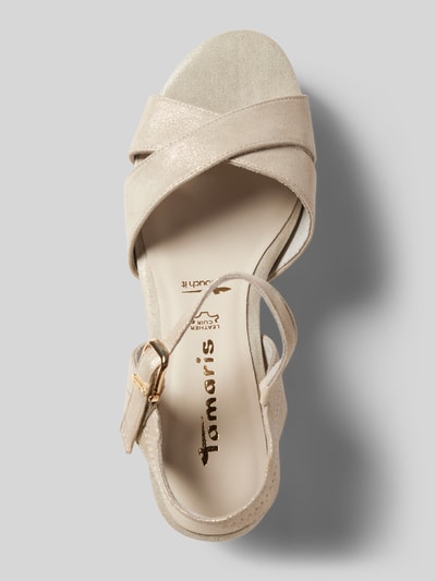 Peek & Cloppenburg TamarisLederwedges In Flecht-Optik In Ecru