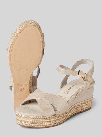 Peek & Cloppenburg TamarisLederwedges In Flecht-Optik In Ecru