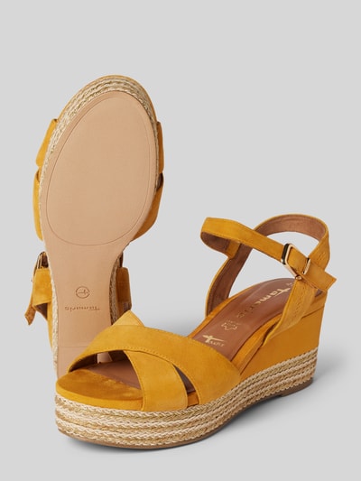 Peek & Cloppenburg TamarisLederwedges In Flecht-Optik In Orange