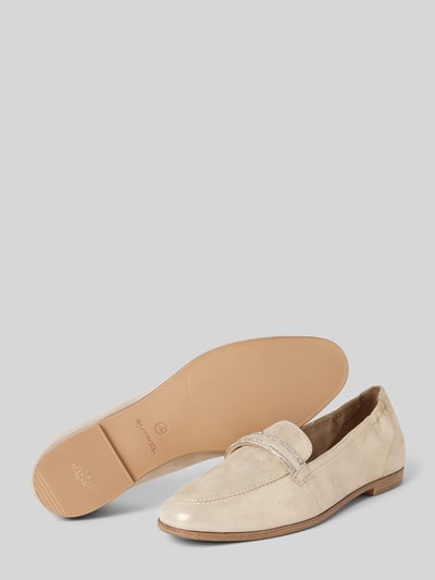 Peek & Cloppenburg TamarisLoafers Aus Leder In Unifarbenem Design In Ecru